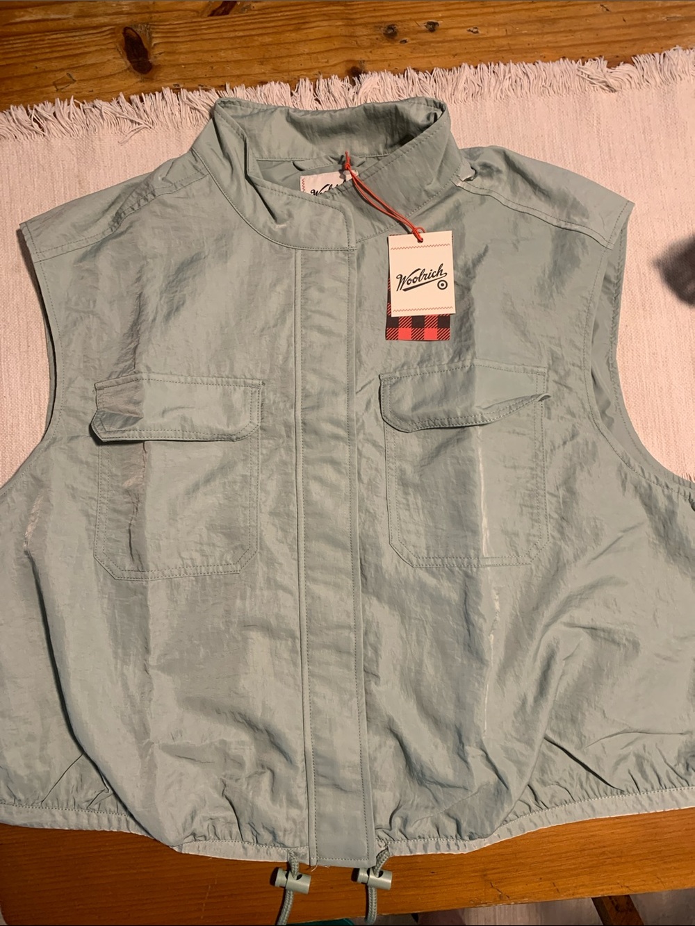 Woolrich Mint Green Sleeveless Utility Jacket sz 1X